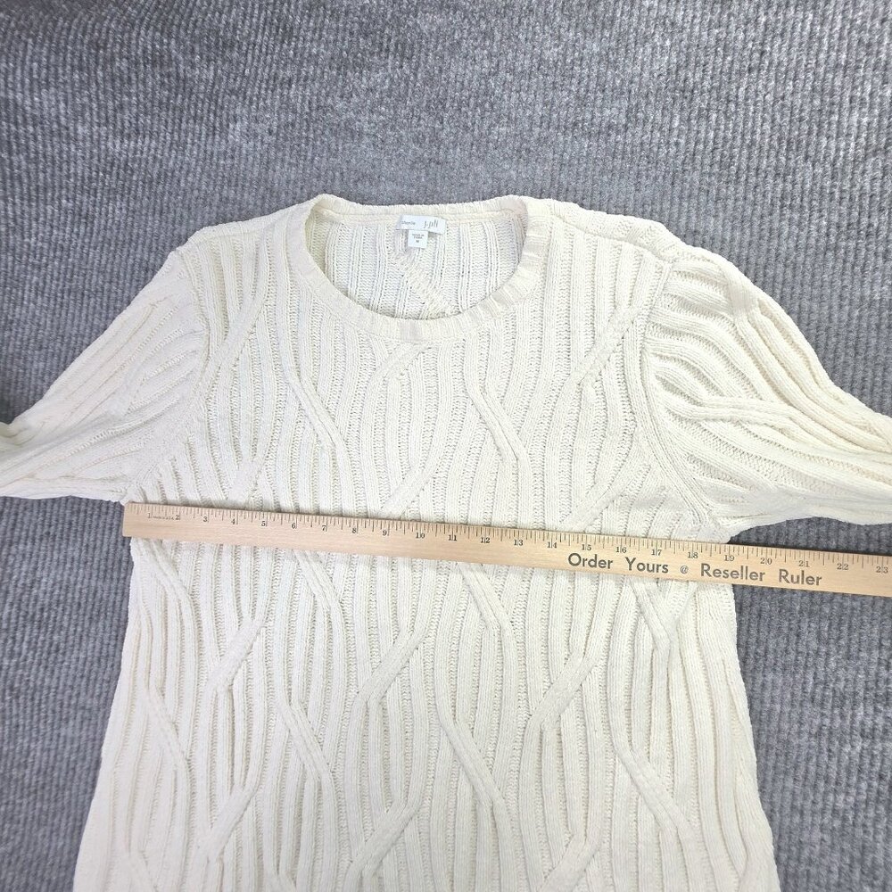J JILL Sweater Womens M Ivory White Chenille Pullover Textured Knit Tunic Office - Picture 6 of 12